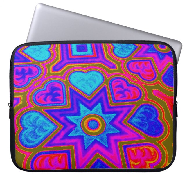 Bolsa Electrónica Corazones Psicodélicos (Frente)