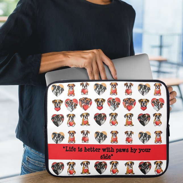 Bolsa electrónica de acuarela romántica para perro (Love Boxer Dog Romantic Watercolor Electronics Bag)