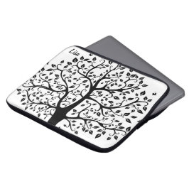 Bolsa electrónica de árbol blanco y negro