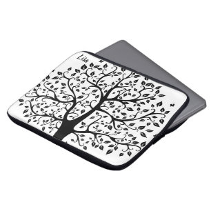 Bolsa electrónica de árbol blanco y negro