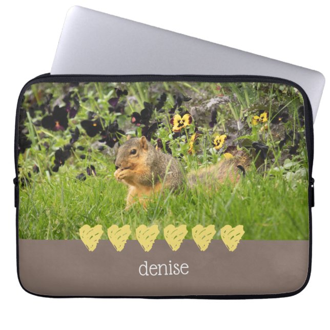 Bolsa electrónica de ardilla y corazón amarillo (Frente)