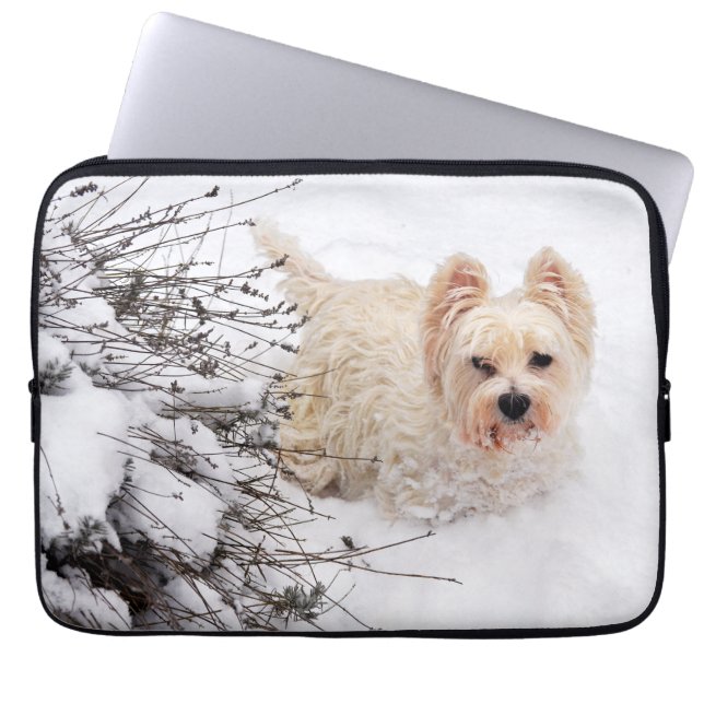 Bolsa electrónica de fotos de perros blancos Westi (Frente)