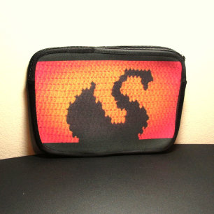 Bolsa electrónica de impresión crochet de artista