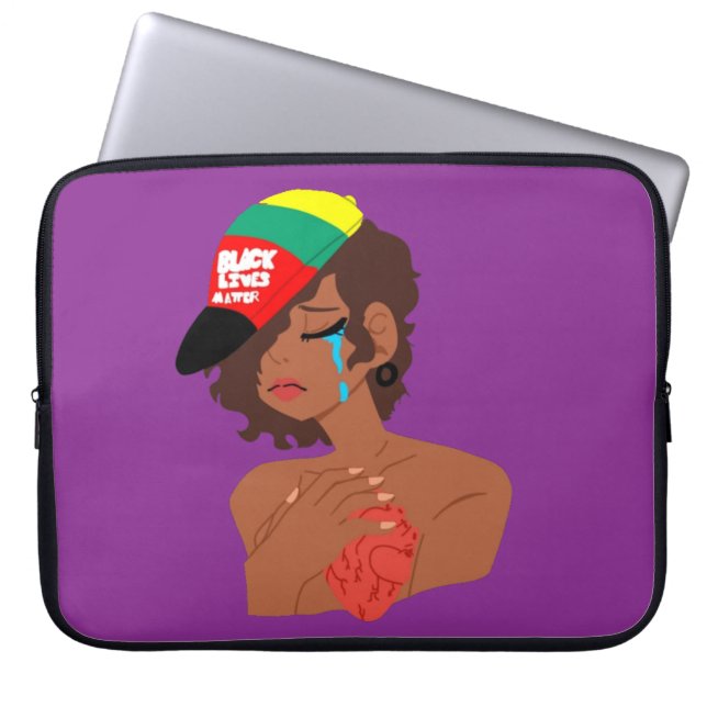 Bolsa electrónica de lágrimas de mujer negra BLM (Frente)