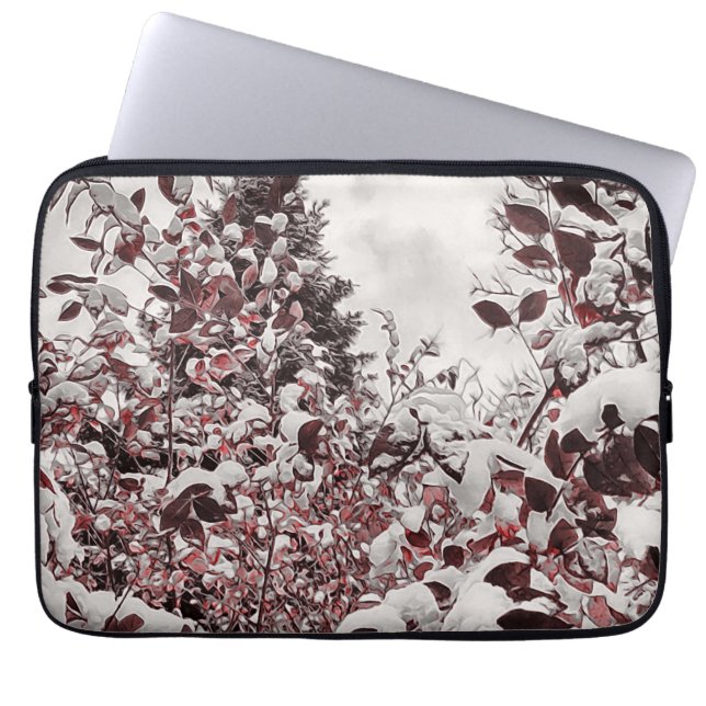 Bolsa Electrónica De Nieve Fresca Sobre Hojas Roja (Frente)