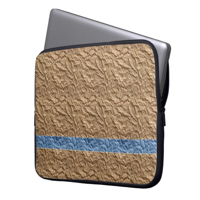 Bolsa electrónica de patrón azul de arrugas beige (Anverso izquierdo)