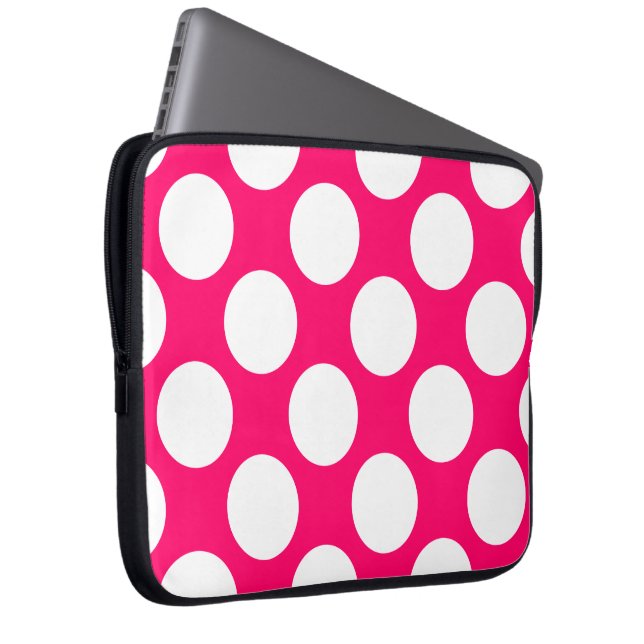 Bolsa electrónica de puntos de polka rosa y blanco (Anverso derecho)