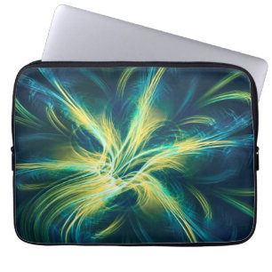 Bolsa electrónica Flor fractal Paleta azul