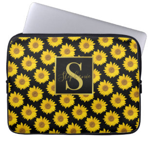 Bolsa electrónica monogramada de girasoles amaril