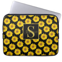 Bolsa electrónica monogramada de girasoles amarill
