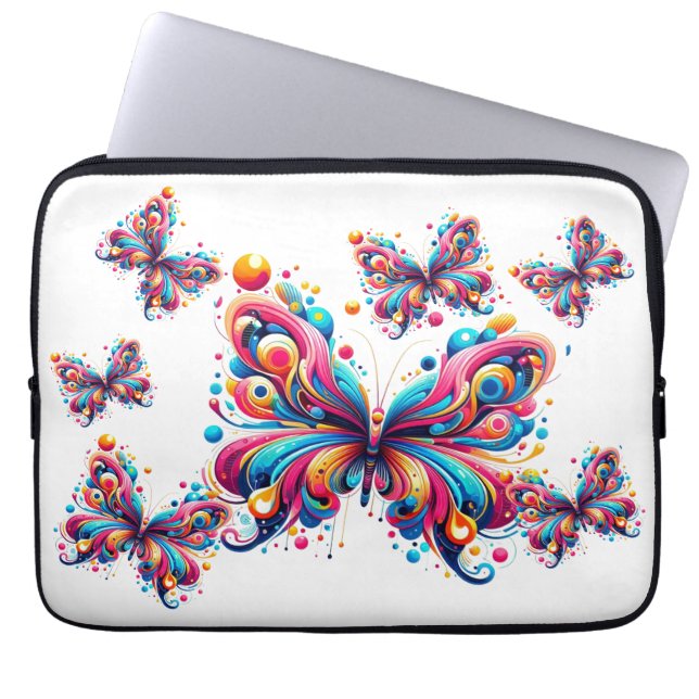 Bolsa electrónica, portátil - Mariposas geométrica (Frente)