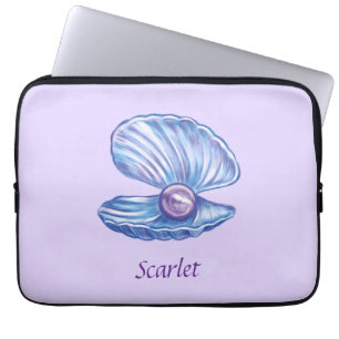Bolsa electrónica púrpura de Pearl Seashell person