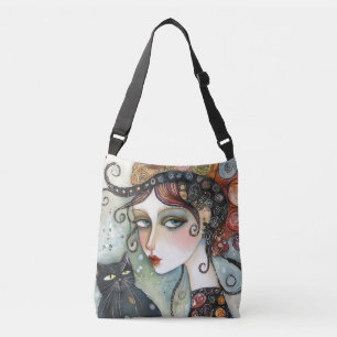 Bolsa elegante de crucería para mujeres y gatos