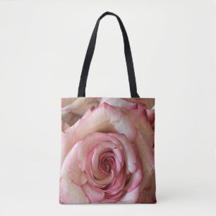 Bolsa elegante de hombro con rosa blanca con punta