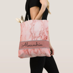 Bolsa elegante de la toalla de mármol rosa