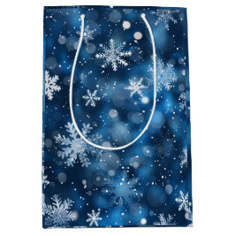 Bolsa elegante de regalo de invierno con copo de n
