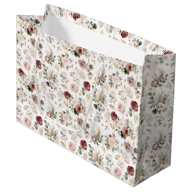 Bolsa elegante de regalo floral de otoño para duch (Angulo Anverso)
