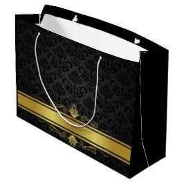 Bolsa elegante de regalo grande en negro y oro