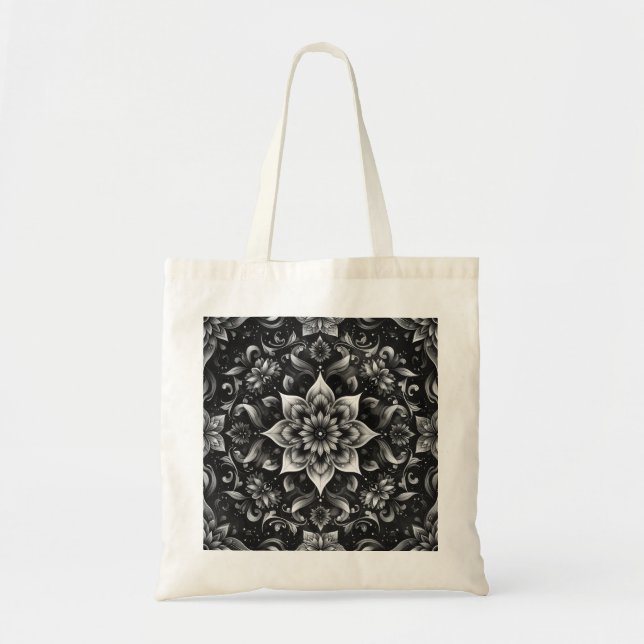 Bolsa elegante ornate blanco floral para la tota (Frente)