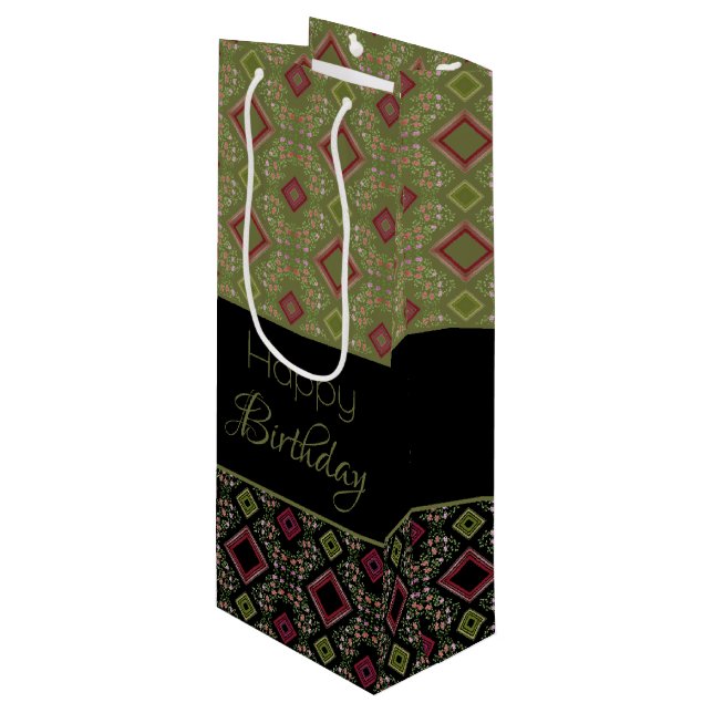 Bolsa especial de regalo de vino moderno de cumple (Angulo Anverso)