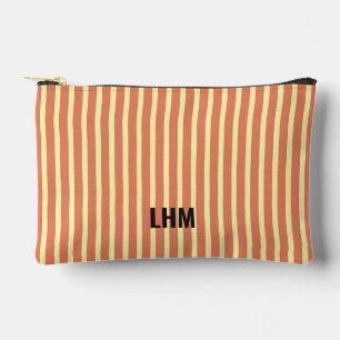 Bolsa Estilo Vintage Naranja Beige a Rayas Nombre