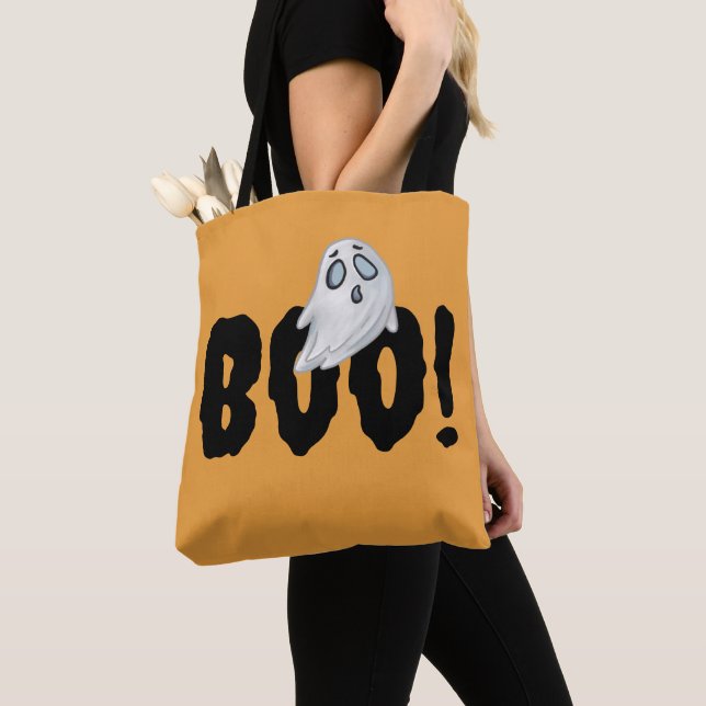 Bolsa fantasma de boo de Halloween, tema Naranja e (Detalle)