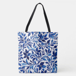Bolsa floral azul botánica personalizado, diseño n