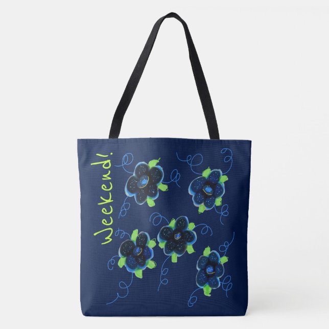 Bolsa floral azul semanal (Anverso)