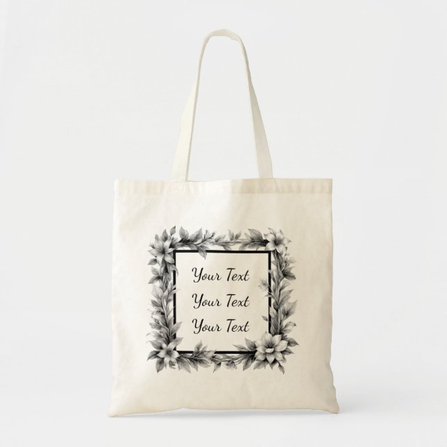 Bolsa floral cuadrada personalizada (Frente)