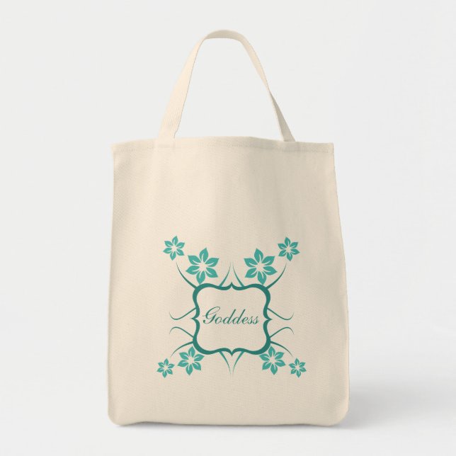 Bolsa floral de la diosa, turquesa (Frente)