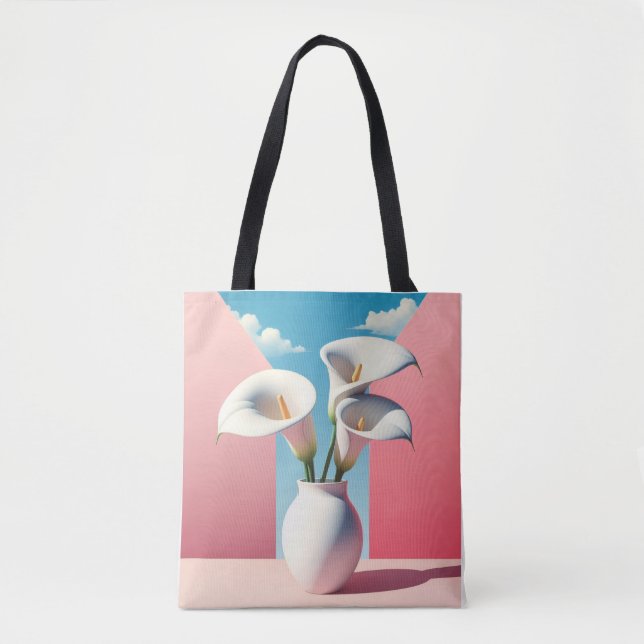 Bolsa Floral Tote - Diseño de maceta de flor. (Anverso)