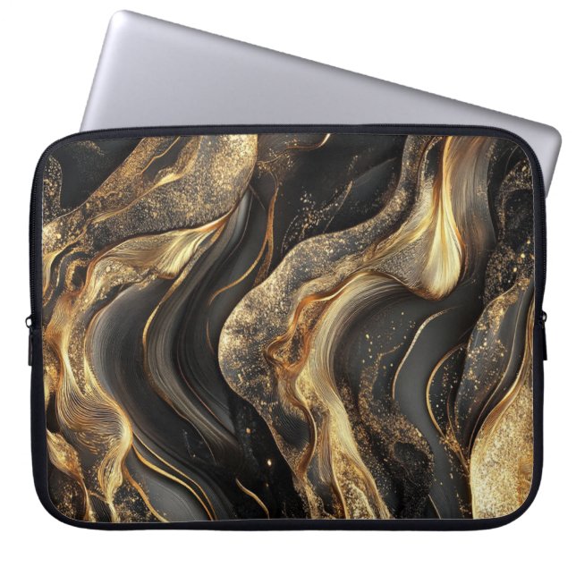 Bolsa futurista para portátiles cósmicos negros co (Frente)