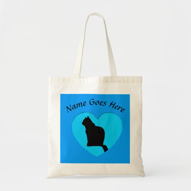 Bolsa - Gato negro en el marco del corazón (Frente)