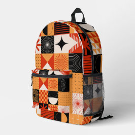Bolsa geométrica negra de Naranja rojo