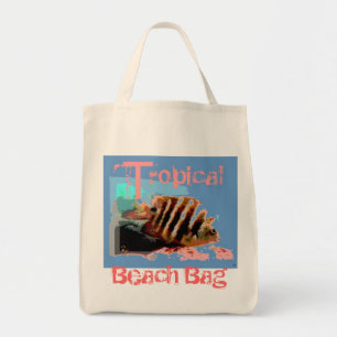 Bolsa gráfica tropical de playa
