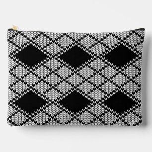 BOLSA GRANDE ACCESORIOS DE PUNTO ARGYLE NEGRA