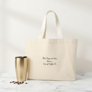 Bolsa grande con cita de tipografía moderna