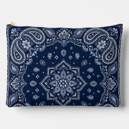 Bolsa grande con cremallera de bandana de seda nav
