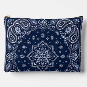 Bolsa grande con cremallera de bandana de seda nav