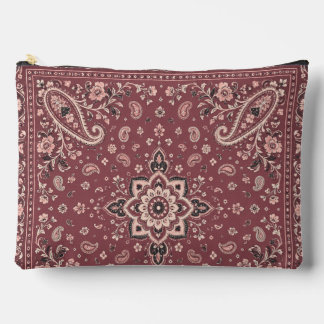 Bolsa grande con cremallera de bandana malva de es