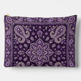 Bolsa grande con cremallera de bandana púrpura de