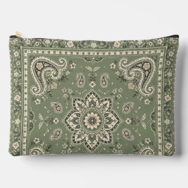 Bolsa grande con cremallera de bandana verde salvi
