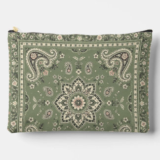 Bolsa grande con cremallera de bandana verde salvi