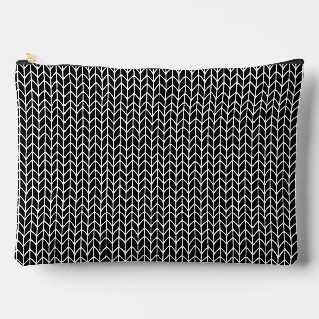 BOLSA GRANDE DE ACCESORIOS TEJIDA NEGRA (Anverso)