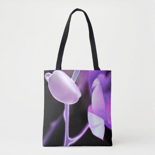 Bolsa grande de tela con estampado de orquídea bri (Anverso)