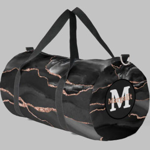 Bolsa Grande de Viaje Agata Brillo Oro Rosa Negra