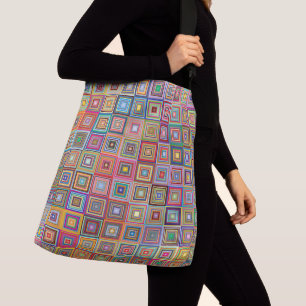 Bolsa grande retro cuadrada cruzada de cuerpo