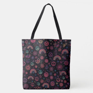Bolsa Groovy Psicodélica 70s Arcoíris y Cara Son
