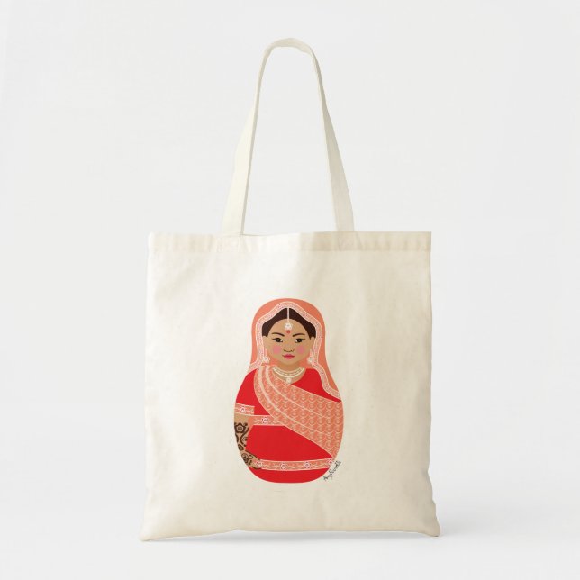 Bolsa india (roja) Matryoshka (Frente)