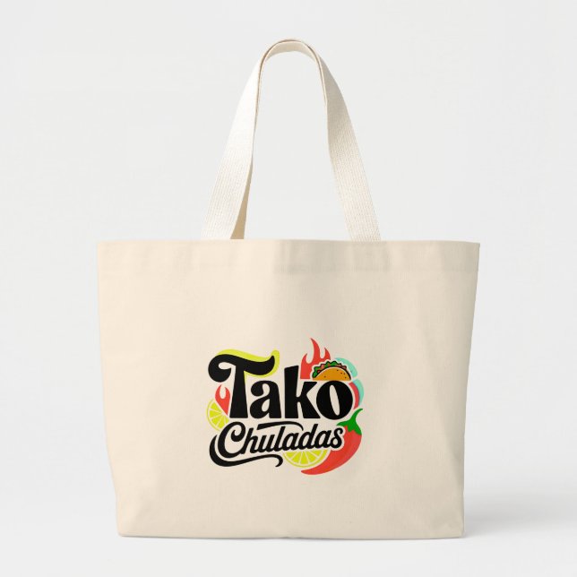 Bolsa Jumbo de Mano Tako Chuladas Comida Mexicana  (Frente)